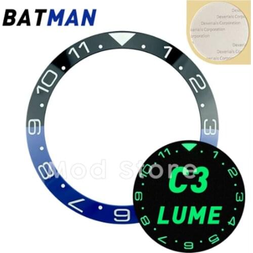 NEW HOT 38MM 12Hours Dual-Time Ceramic Fashion Bezel Insert Set For SKX007/009/011 Mod Sloping Finish Design Super C3 Lume
