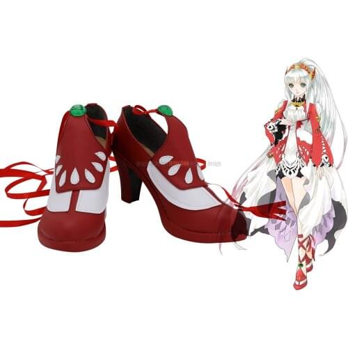 Lailah Shoes Cosplay Tales of Zestiria Lailah Cosplay Boots High Heel Shoes Red Customized Boots for Girls