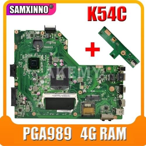 Original K54C A54C X54C K54Ly K54hR motherboard REV2.1 Mainboard 4G Memory on boacrd DDR3 PGA989 100% tested