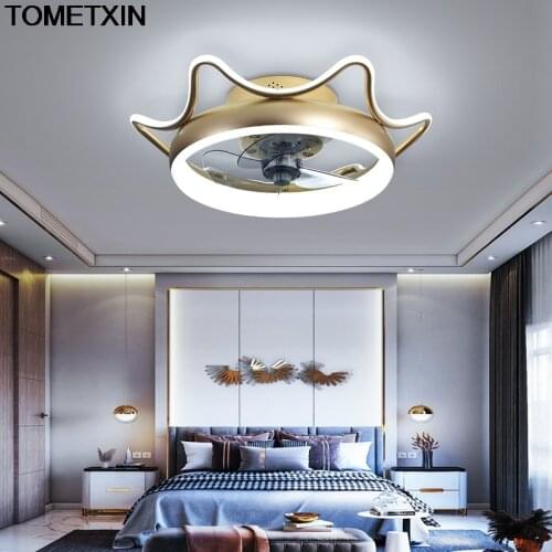 Ceiling chandelier fans fixtures Electric fan remote control home Childrens Bedroom decoration 220v silent Ventilation lamp