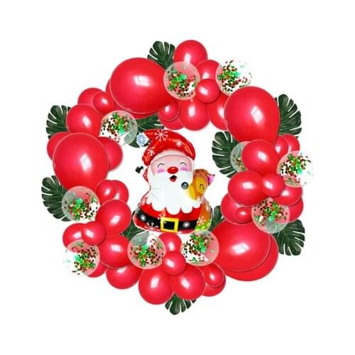 Christmas Garland Balloon Arch Kit Balloons Garland Kit DIY Green&Red Confetti Balloons 74 PCS for Christmas Birthday Wedding