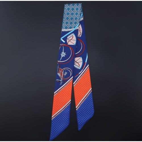 Luxury Brand Women Lady Bag Handbag Small Twill Emulation Silk Scarf Dot Ribbon Tie Headband Neck Decoration Hair Accessories