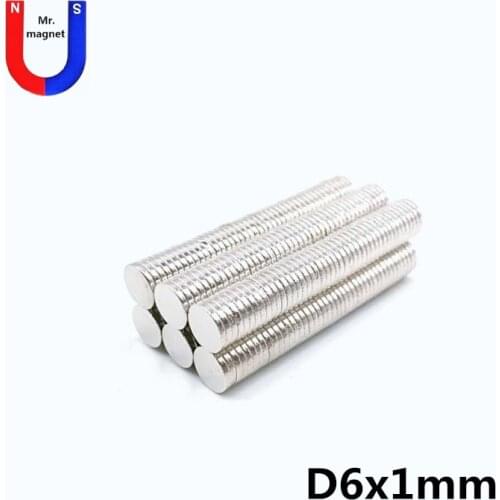 100pcs 6x1 super strong neodymium magnets 6mm * 1mm mini small round disc rare earth magnet 6*1 permanent NdFeB magnetic magnet