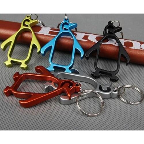Creative penguins beer bottle opener Aluminum alloy animal bottle opener with key chain Lovely portable bottle opener