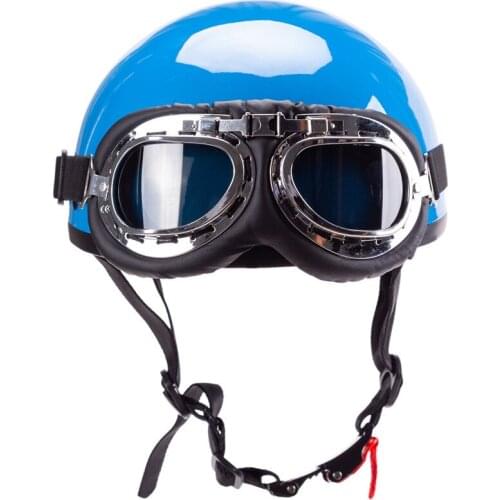 Vintage Janpanese Style Half Face Helmet Retro Half Helmet Motorbike Helmet Dot Capacetes Para Moto with Free Gift Goggles