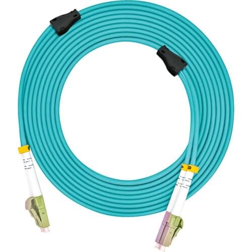 Indoor Armored 100 Meters LC-LC Duplex 10 Gigabit 50/125 Multi-mode Fiber Optical Cable OM4 Aqua 10GB LC to LC Patch Cord Jumper
