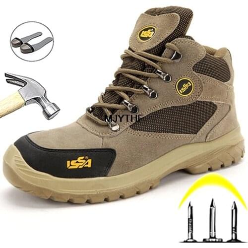 Construction Safety Shoes Men Boots Steel Toe Shoes Work Boots Protective Shoes Anti-smash Anti-puncture Indestructible Shoes