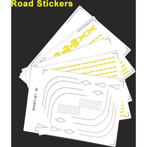 1:87 HO Scale Model Street Paper Sticker Road Marking Sand Table Highway Building Pavement Landscape Diorama