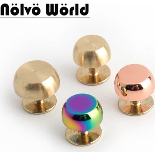 50pcs 6 colors 11*6.5mm round head rivet screw for bags hardware,bags handbags purse feet rivets