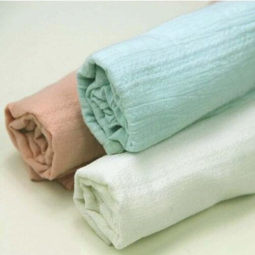 100% Gauze of Cotton WHITE BABY PINK LIGHT BLUE Dobby Stripe Crepe Fabric for LOLIT Style Summer Doll Shirt Skirt Dress Blouse