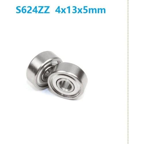 20pcs ABEC-5 S624ZZ S624 ZZ 4*13*5mm Stainless steel Ball bearing Miniature Stainless steel Deep Groove Ball Bearings 4x13x5mm