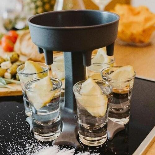 6-Shot Glass Dispenser Holder Wine Whisky Beer Dispenser Rack Bar Accessory Drinking Party Games Glass Dispenser Drinking Tools