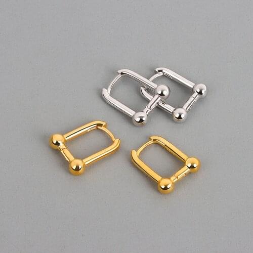 925 Sterling Silver Geometric Stud Earrings For Women Niche Design Simplicity Cute Fashion Jewelry eh763