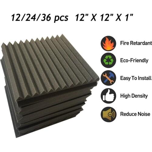Acoustic Tiles for Soundproofing Wedge Recording Studio Foam in Charcoal Color