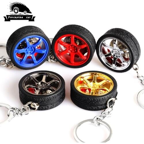Car wheel Nos Turbo keychain key ring metal with Zinc alloy Brake discs Keyfob for TE37 TOYOTA style RIM wheel keychain