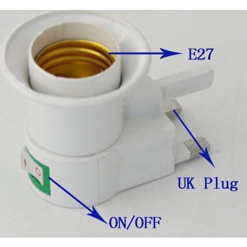 E27 UK Plug Flexible Extend Extension LED Light Bulb Lamp Base Holder Screw Socket E27 ON/OFF Night light