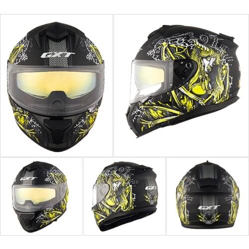 GXT Helmet Motorcycle Full Face Moto Helmets Double Visor Motocross Helmet Casco Modular Motorbike Capacete DOT Certification