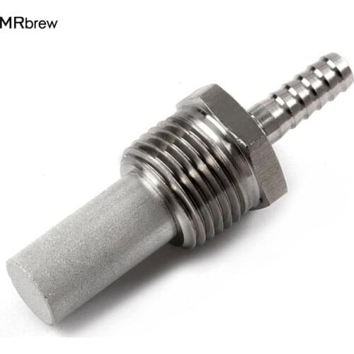 Homebrew Stainless 2 Micron Diffusion Stone - 1/2" MPT Oxygen Stone , Kegging Homebrew, 1/4"Barb