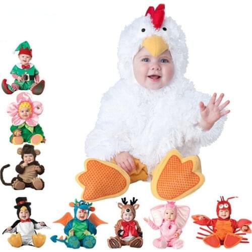 New Baby Rompers Winter Animal Pirate Dinosaur Penguin Santa Claus Deer Toddler Christmas Carnival Halloween Elf Costume