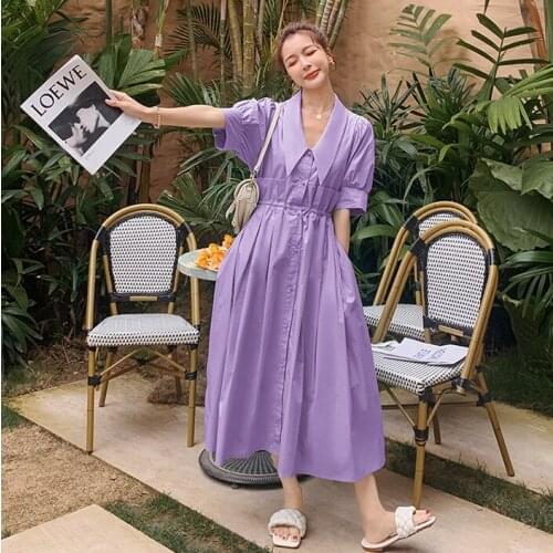 KUANGNAN Long Sleeve Summer Dresses