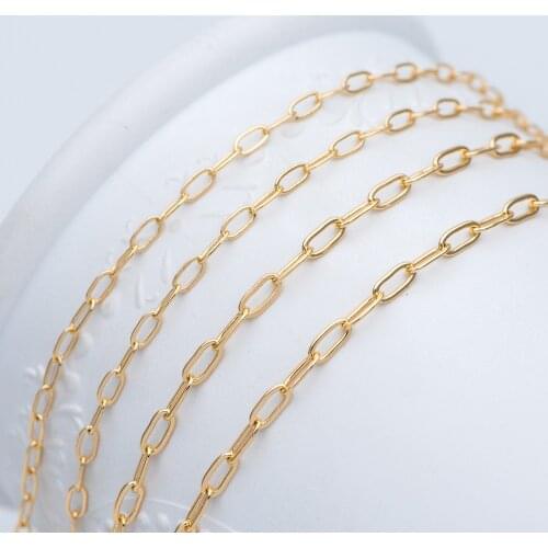 Gold Tone Brass Oval Cable Chains 2.5 / 2.8 / 3mm, Necklace Jewelry Accessories DIY Chain Findings Wholesale(#LK-287)/ 1 Meter