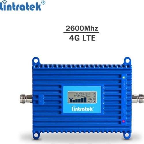 Lintratek powerful 4G signal booster 2600Mhz LTE signal repeater 70dBi 4G B7 mobile phone amplifier LCD display no antenna #5.4