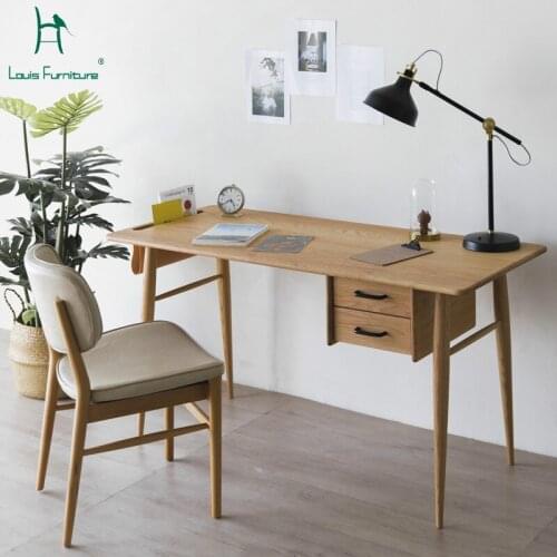 Louis Fashion Computer Desks Black Walnut Drawer Storage