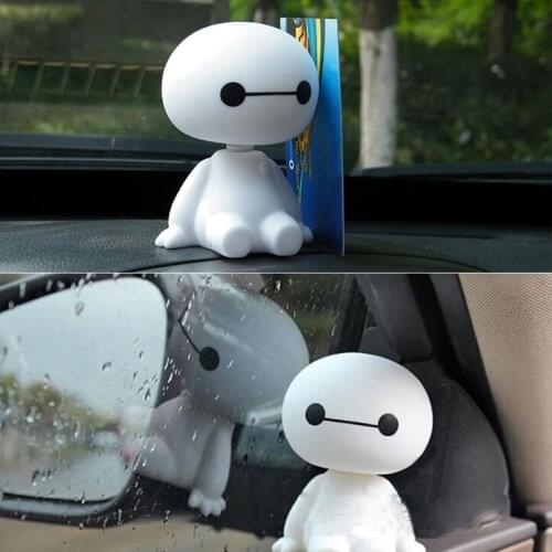 Cartoon Plastic Baymax Robot Shaking Head Figure Car Ornaments Auto Interior Decorations Big Hero Doll Toys Ornament Accessories