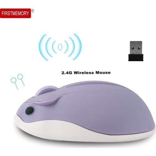 CHYI 2.4G Wireless Mouse Ergonomic Optical Mice with USB Receiver Cute Cartoon Hamster Gaming Mouse Portable For Kid Girl Gift