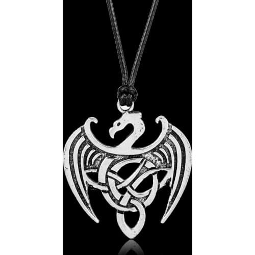 Norse Viking Dragon Necklace Women Man Personality Colar Leather Rope Pendants&Necklaces