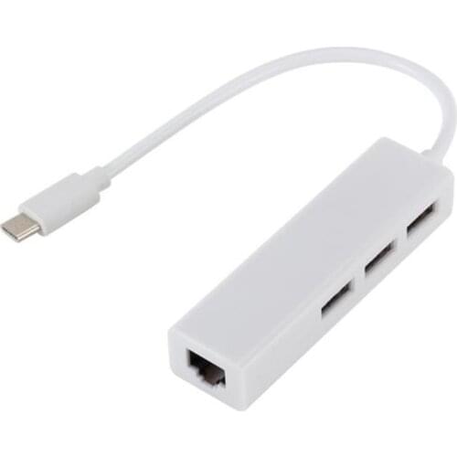 Hot sale Type C to USB RJ45 Ethernet Lan Adapter Hub Cable Port Supports Reverse Plug 8.25 * 2.4mm