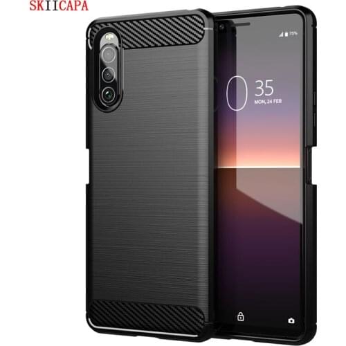 For Sony Xperia 5 10 1 II Carbon Fiber Texture Brushed Case for Sony Xperia 5 II Ace 8 5 L3 Silicone Shockproof phone Case