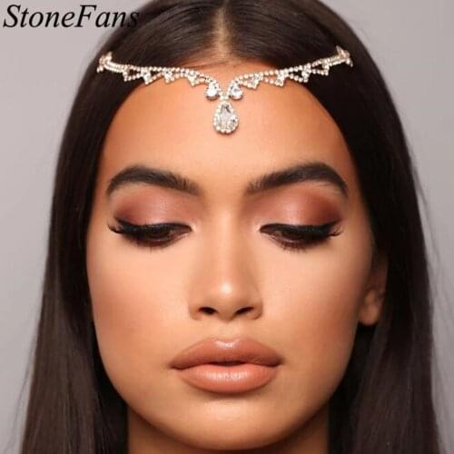 Luxury Wedding Headpiece Crystal Bridal Head Chain Tiara Hair Jewelry for Women Rhinestone Forehead Headband Accessories Gift