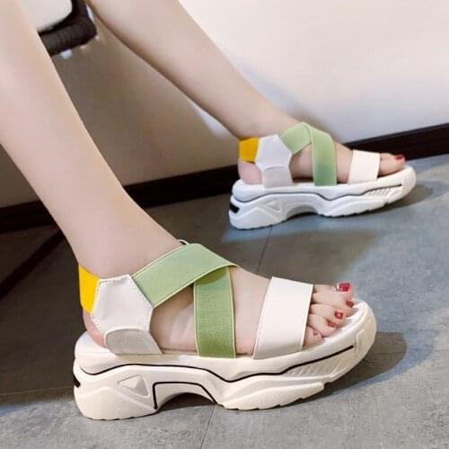 Womens Sandals Platform Summer Shoes Ladies 2021 Sneakers Sandals Buckle Strap Hook Loop Woman Fashion Thick Bottom Female Shoe