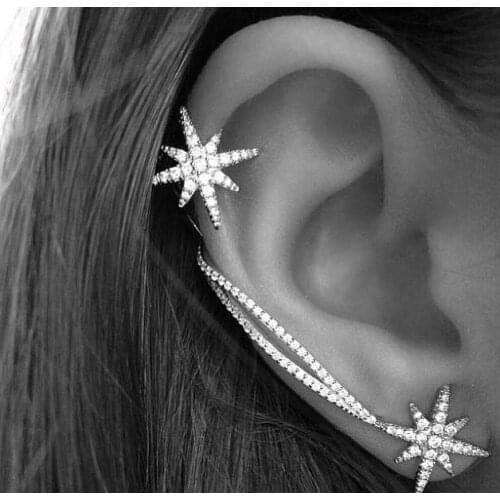 Earrings for women Cartilage Stud Earring Mini Cubic Zirconia Flower Heart Cross Charm Pendant Screw Ear Piercing Body Jewelry