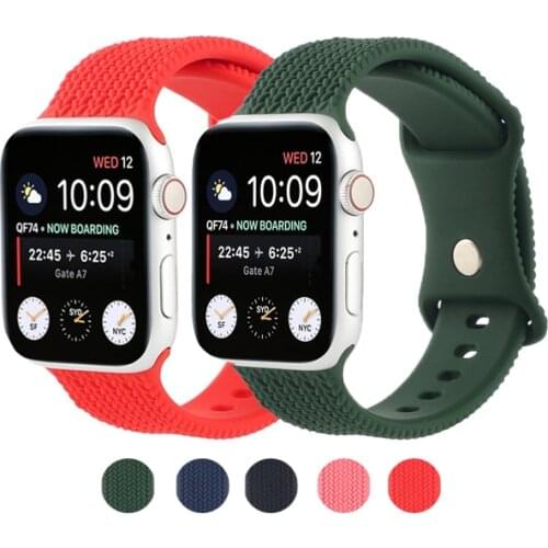 Silicone Sport Strap for Apple Watch iwatch 6 5 4 3 2 SE 38mm 42mm 40mm 44mm Men Women Waterproof Rubber Replace Bracelet Band