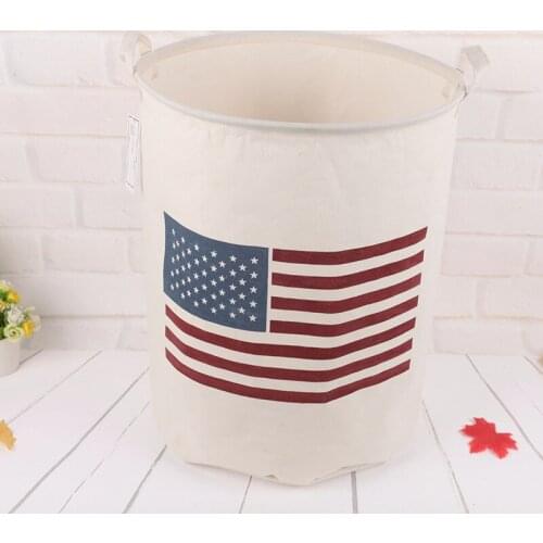Three Size Large Capacity Cotton Linen Laundry Bucket for Dirty Clothes Waterproof Folding Toy Organization Storage Basket