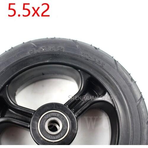 5 inch 5.5x2 Solid wheel with good quality Nes carbon fiber scooter solid tire with alloy rim tires dolly