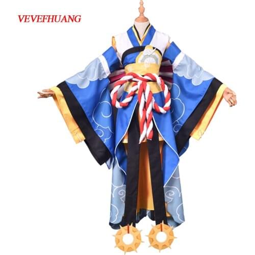 VEVEFHUANG Hot Game Onmyoji SSR Shiranui Diver Ali Kimono Cosplay Costume Uniform Dress Halloween costume for Women Free Ship