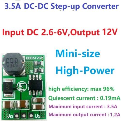 Out 12V/1.2A DC-DC Step-up Boost Converter 3V 3.3V 3.7V 5V to 12V Voltage Regulate for Wifi Router PTZ Camera webcam