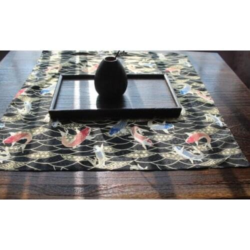 Japanese tablecloth 90*90cm Bronzing carp