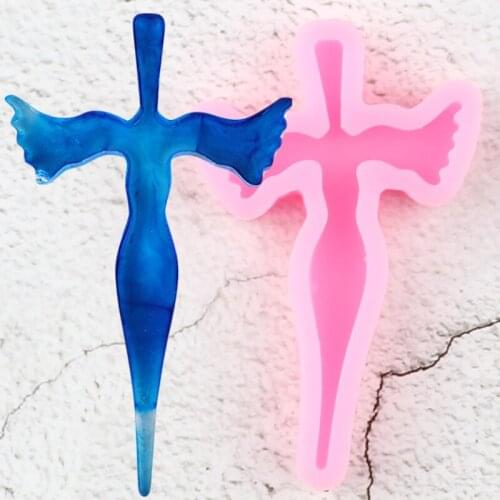 Cross Charms Pendant Silicone Keychains Mold Cross Goddess Resin Silicone Cake Mould Craft Tool DIY Jewelry Epoxy Resin Molds