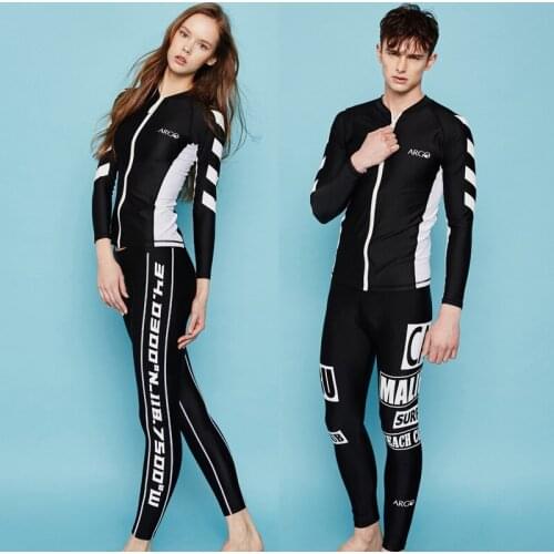 Sports Swimsuit Long Sleeve Women Rash Guard Surfing Swimwear Pants Men Couple Swimming Animal Polyester Rashguard Female