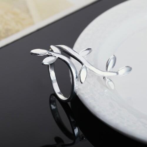 Fine charm 925 Sterling Silver Plant vines Rings for woman adjustable Fashion Wedding Party Gifts Charm Jewelry resizable rings