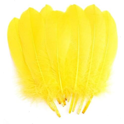 10/100pcs Hard pole Yellow Goose feathers DIY feathers for jewelry making clothes wedding decoration hat plumes crafts material