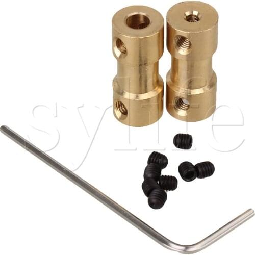 Golden 2.3 to 4mm Shaft Coupling Motor Connector Brass Joint for RC Model Motor Pack of 2