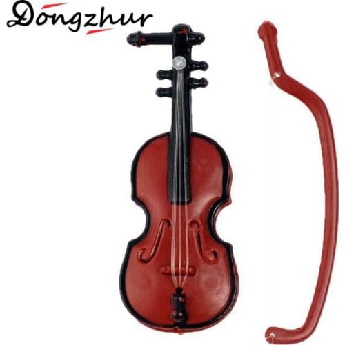 1pc 1/12 Dollhouse Accessories Brown New Miniature Plastic Decoration Violin Ornament Decorative Music Mini Diy Instrument J4J8