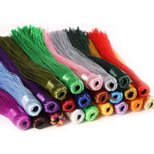 24 Colors 120mm Mixed Cotton Silk Tassels Hanging Pendant Satin Tassels for DIY Craft Key Chain Curtain Garment Home Accessories