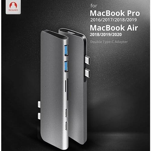 Snowkids Type-C Hub To HDMI Adapter 4K Thunderbolt 3 USB C USB 3.0 TF SD Reader PD for MacBook Pro 2019 MacBook Air 2020 13.3