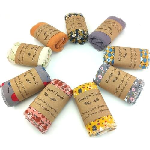 Paperless Towels 9.8x9.8 Inch Cotton Cloth Wipes Reusable Cleaning Paper Towel Replacemet Kitchen Unpaper Towel